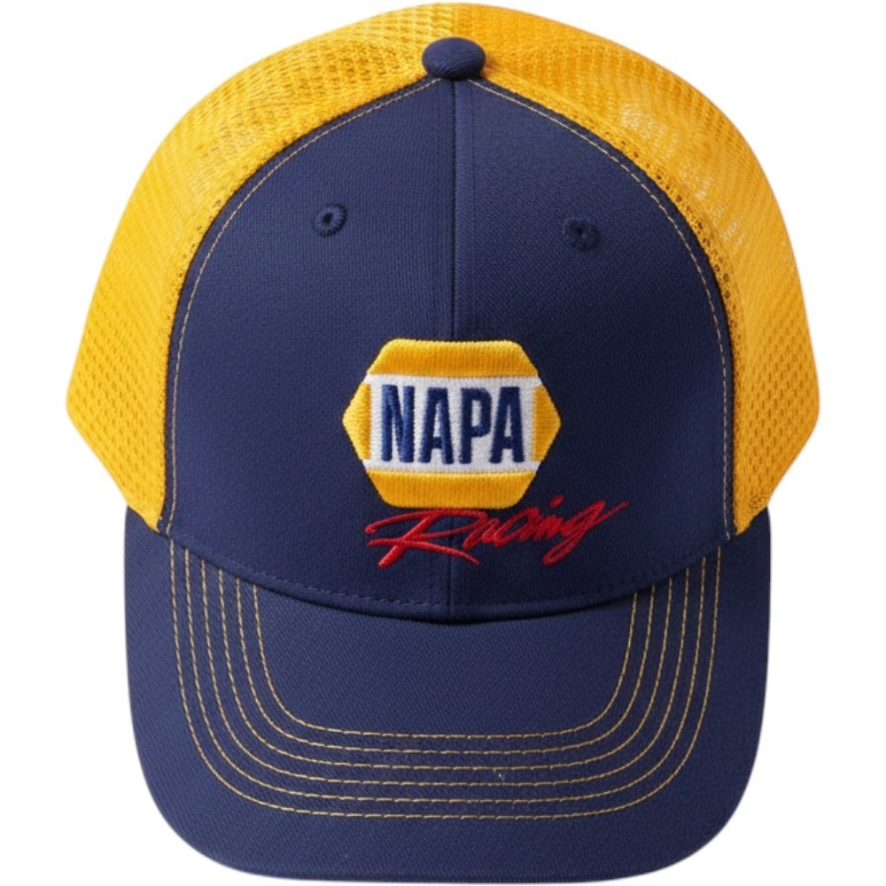 NAPA Racing Hat Blue Yellow Embroidered Signature NASCAR Adjustable Cap Vintage